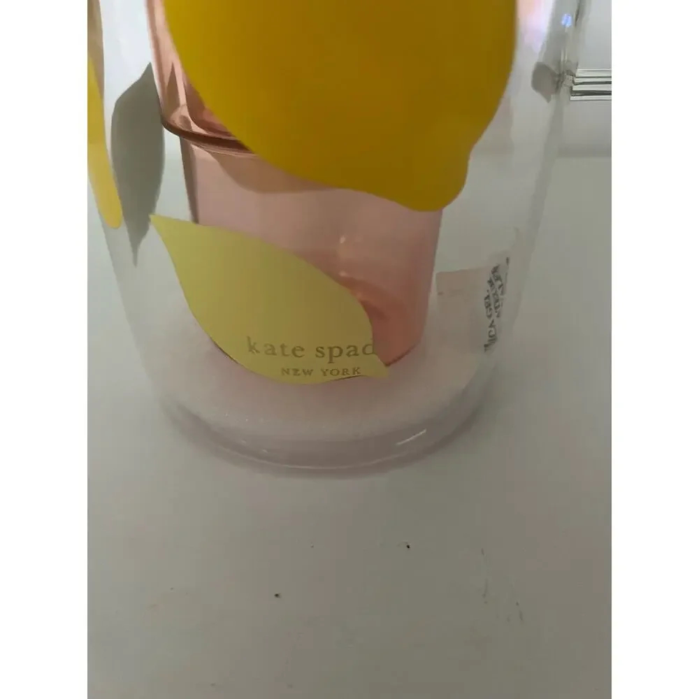 NWB Kate Spade New York Acrylic Lemon 58 oz. Pitcher & Set of 2 12 oz Cups